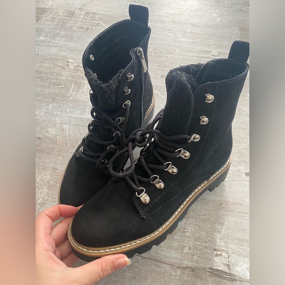 Suede Combat Boots - Design Lab, size 8